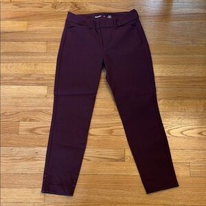 Old Navy Burgundy/Maroon High Rise Pixie Petite Fit Pants 4p